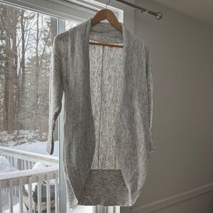 RD Style Light Gray Open-Front Cardigan